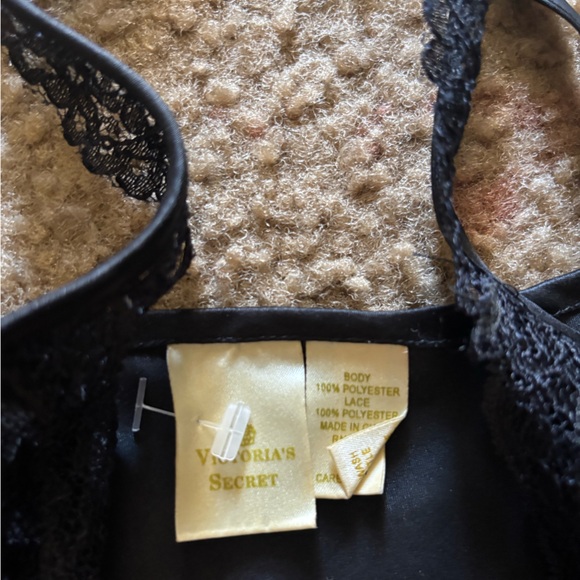 Vtg Victoria’s Secret Gold Label Babydoll Sheer Lace Maxi Slip Dress M Black - Picture 4 of 7